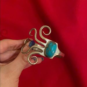 Turquoise fork cuff